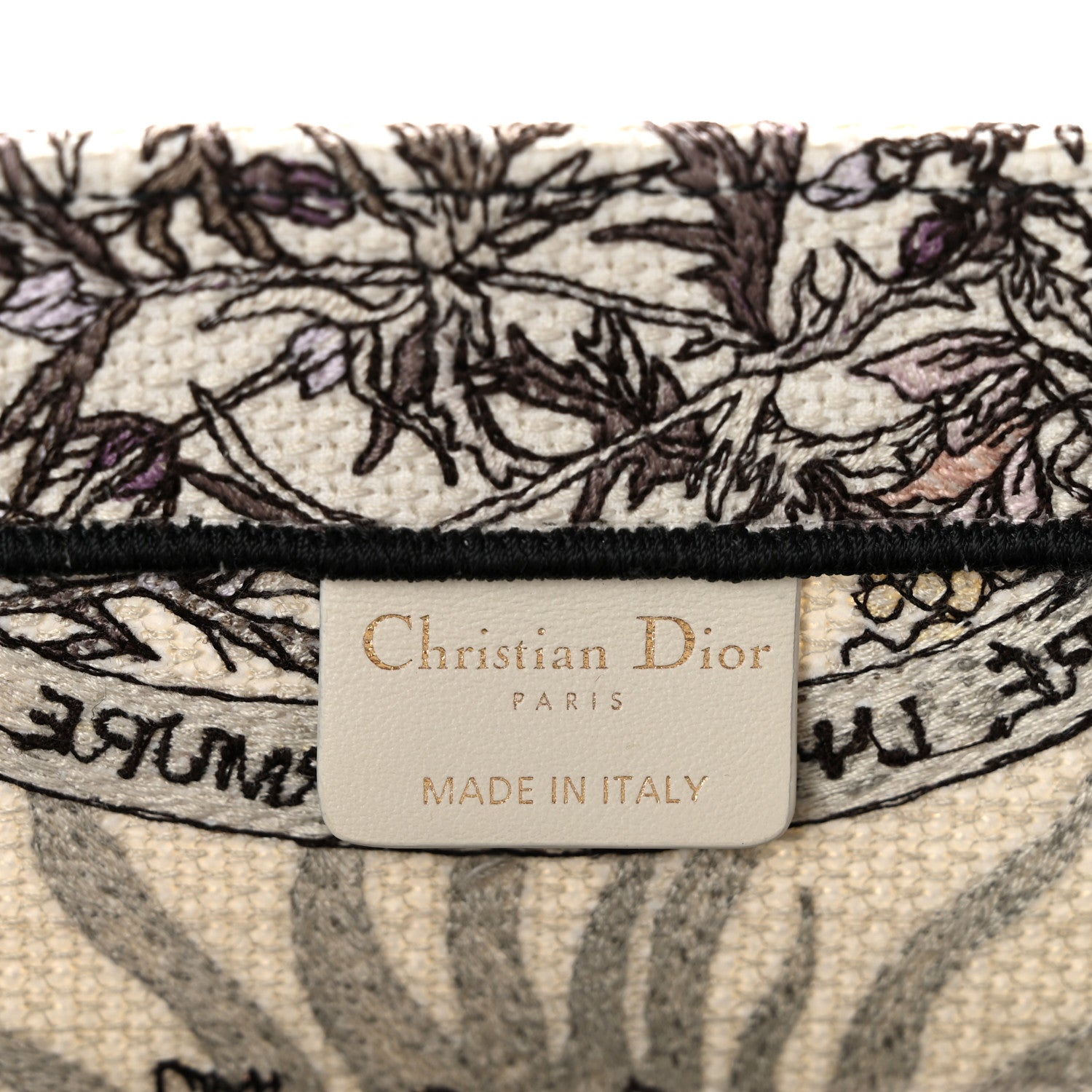 Christian Dior Canvas Embroidered Medium 4 Saisons Hiver Soleil Book Tote Multicolor 6 of 12