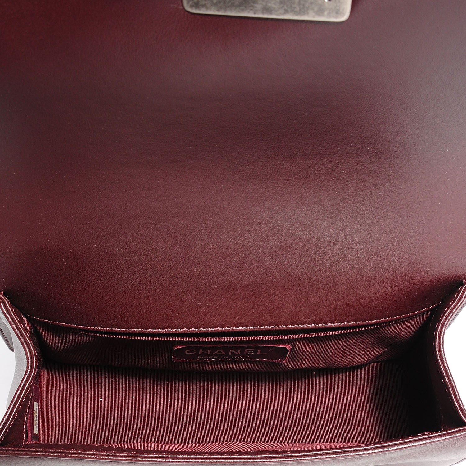 Chanel Calfskin Chevron Quilted Small Boy Flap Burgundy 9 of 9