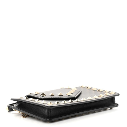 Valentino Garavani Calfskin Rockstud Phone Case With Chain Black 4 of 9