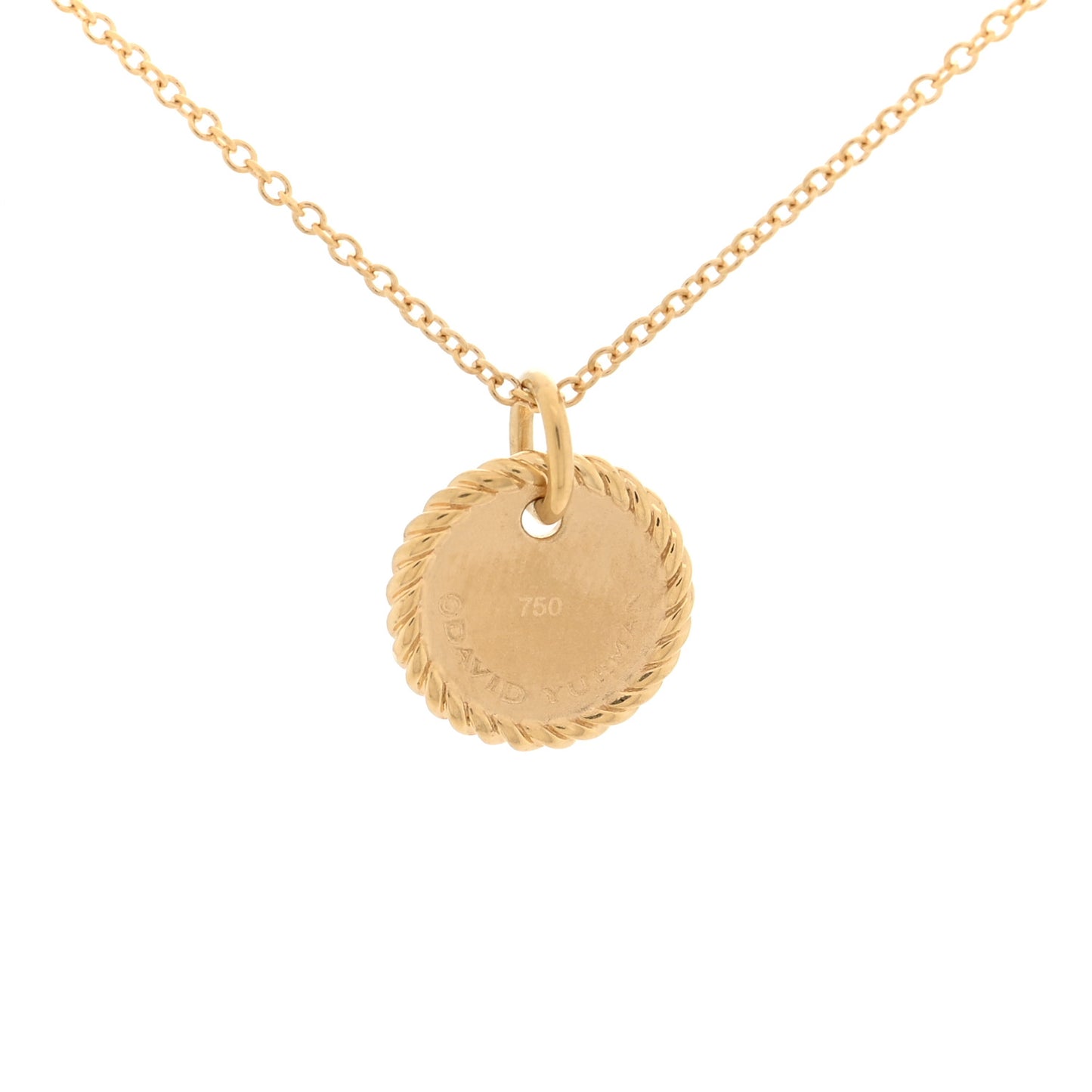 18K Yellow Gold Diamond Initial W Charm Pendant Necklace