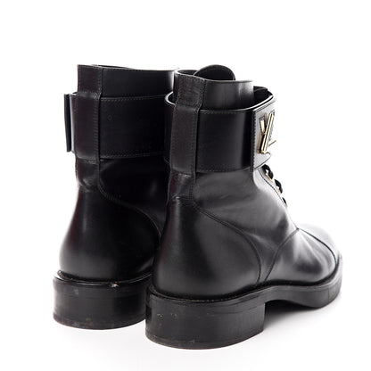 Louis Vuitton Calfskin Wonderland Ranger Boots 40 Black 5 of 16