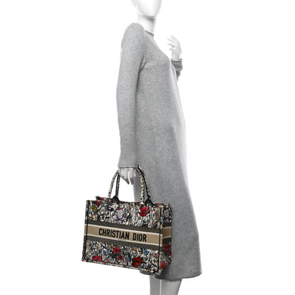 Christian Dior Canvas Embroidered Medium Mille Fleurs Book Tote Multicolor 2 of 15