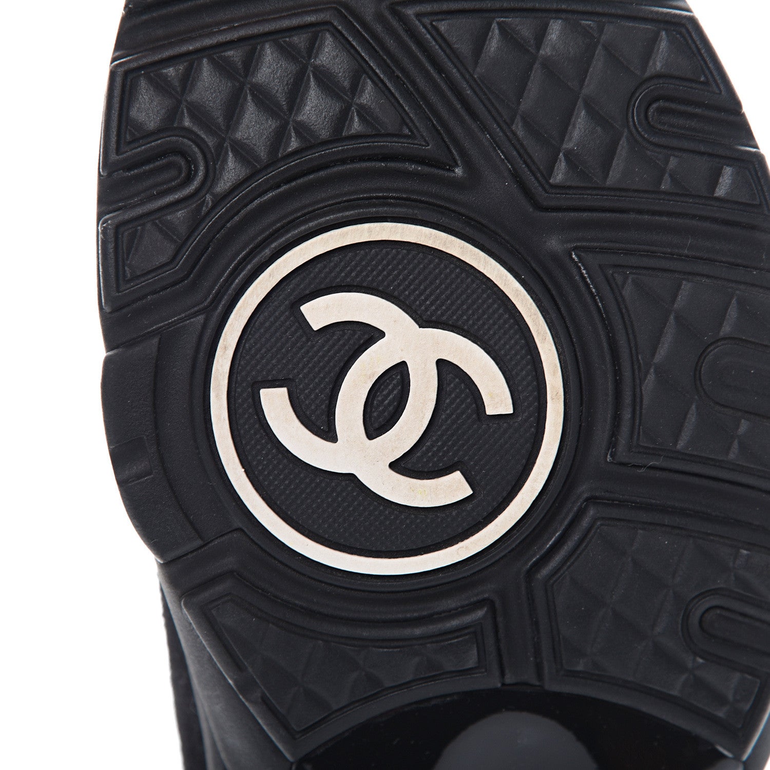 Chanel Velour Tweed CC Sneakers 38.5 Black Gold 8 of 10