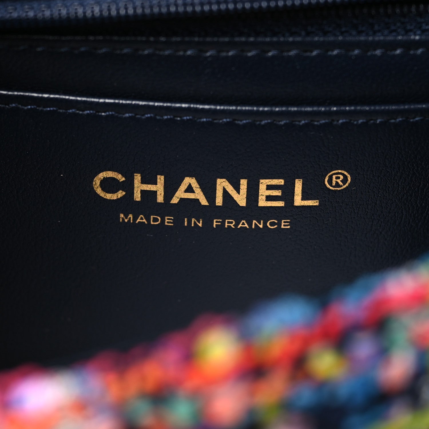 Chanel Tweed Quilted Mini Rectangular Flap Navy Blue Multicolor 6 of 11