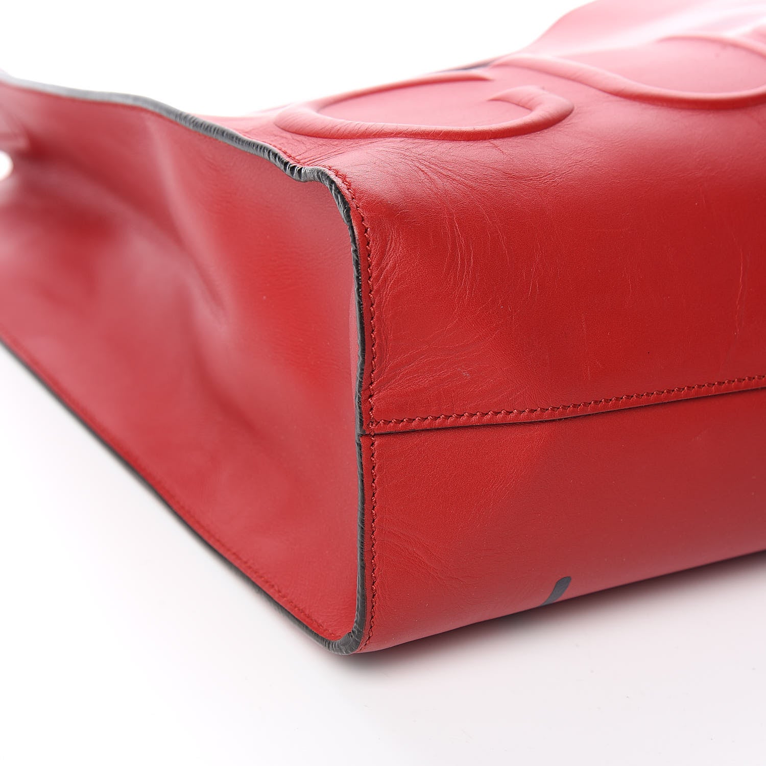Gucci Calfskin GucciGhost Real Medium XL Tote Hibiscus Red 9 of 11