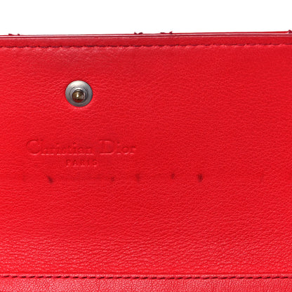 Christian Dior Patent Cannage Rendez-vous Chain Wallet Red 7 of 14