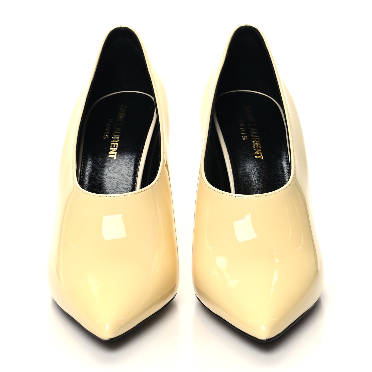 Patent Calfskin Teddy High Vamp 105 Pumps 38 Porcellana