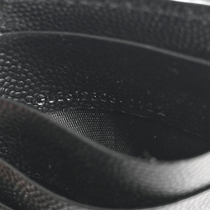 Saint Laurent Grain De Poudre Matelasse Chevron Monogram Compact Wallet Black 7 of 9