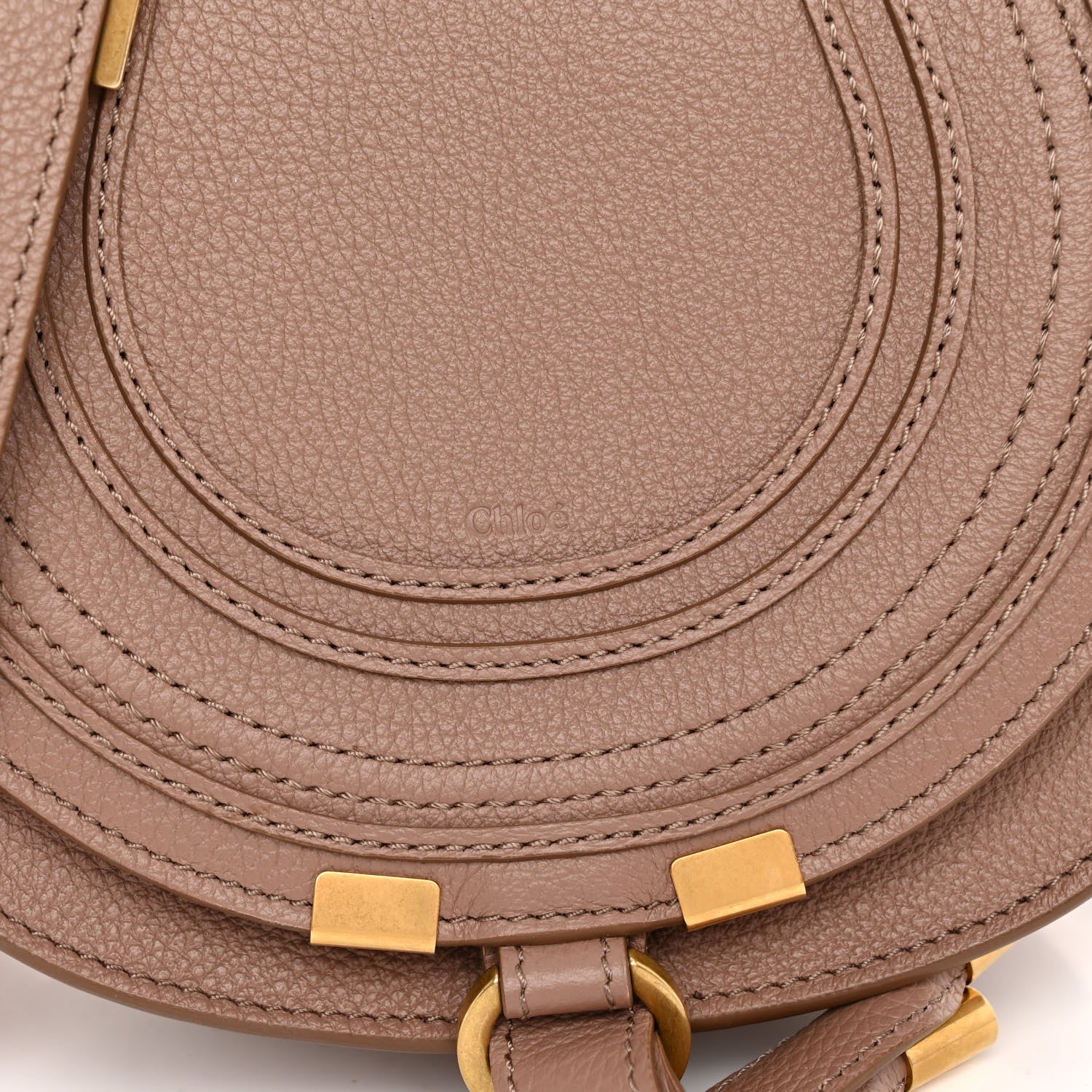 Chloe Grained Calfskin Small Marcie Saddle Bag Wood Rose 9 of 9