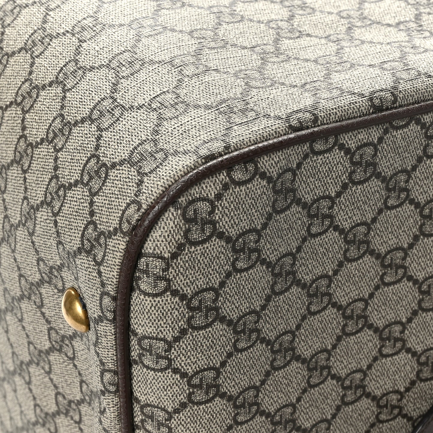 GG Supreme Monogram Textured Dollar Calfskin Web Large Savoy Duffle Bag Beige Ebony New Acero