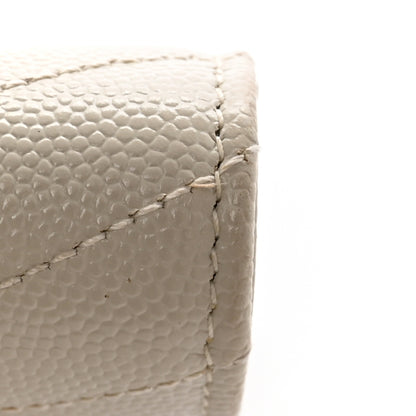Saint Laurent Grain De Poudre Matelasse Chevron Monogram Flap Wallet Crema Soft 11 of 16