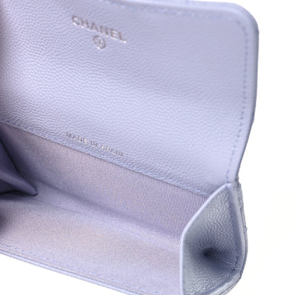Chanel Caviar Quilted Flap Card Holder Wallet Light Purple 6 of 9