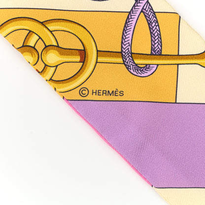 Hermes Silk Cliquetis Twilly Bouton D'Or Mauve 4 of 4