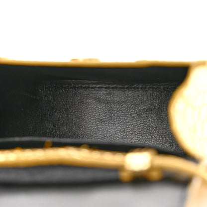 Balenciaga Metallic Calfskin Crocodile Embossed Hourglass Top Handle Bag Mini Gold 5 of 13