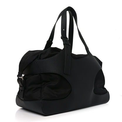Salvatore Ferragamo Nylon Calfskin Cut Out Duffle Bag Black 2 of 9