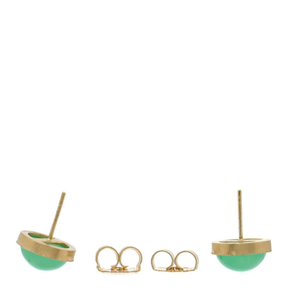 Irene Neuwirth 18K Yellow Gold Chrysoprase Classic Stud Earrings 3 of 4