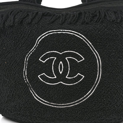 Chanel Terry Cotton CC Beach Tote Towel Set Black 9 of 13