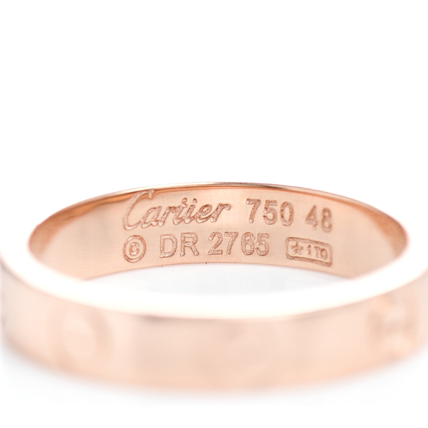 18K Pink Gold 3.5mm LOVE Wedding Band Ring 48 4.5