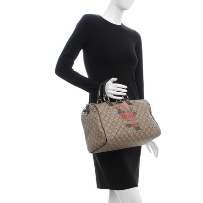 Gucci GG Plus Monogram Tattoo Heart Medium Joy Boston Dark Brown 2 of 12