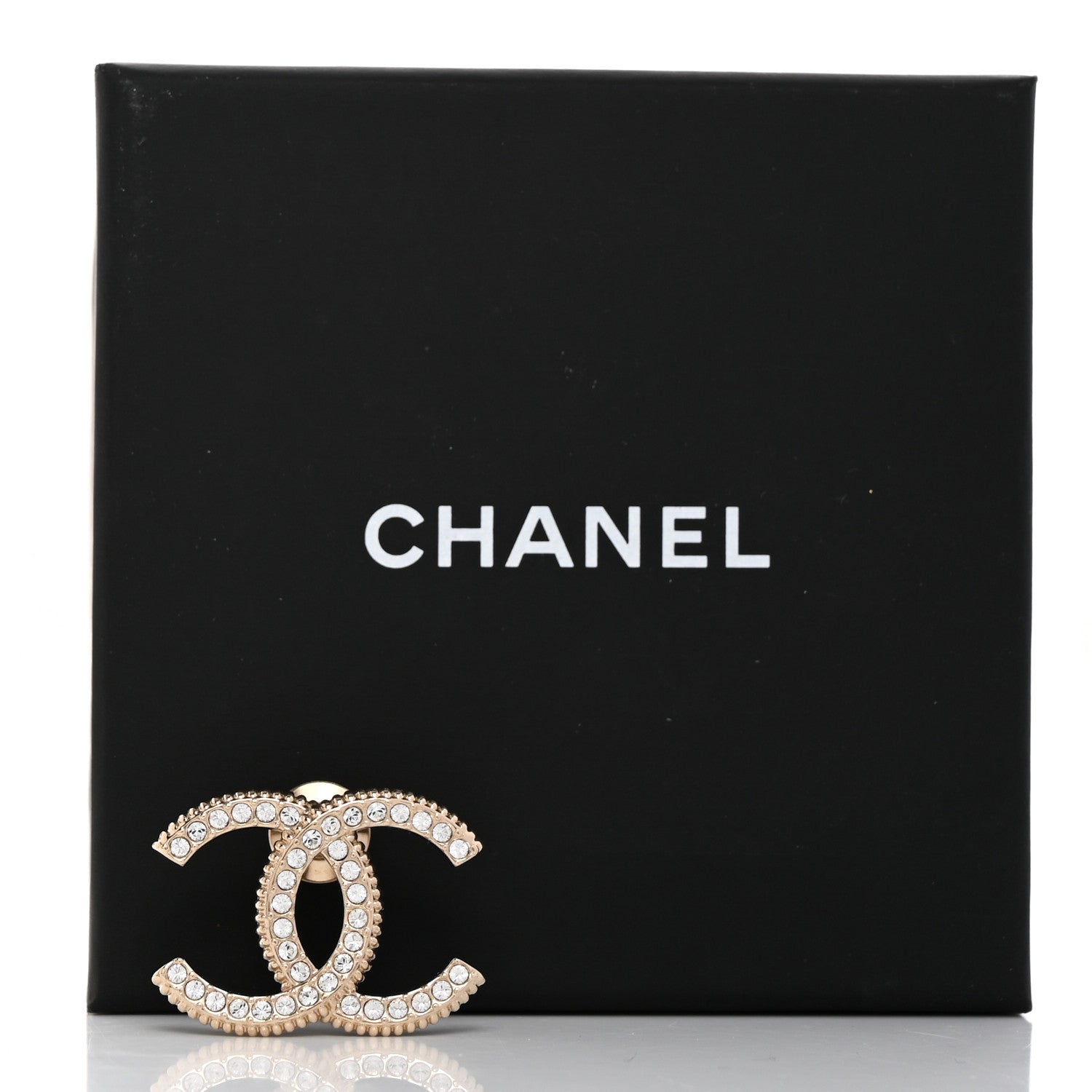 Chanel Crystal CC Brooch Light Gold 5 of 5