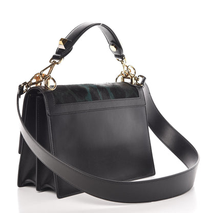 Fendi Vitello Pelo Dolce Liberty Lucido Sfumato Leopard Kan I Shoulder Bag Giada Verde Prato Black 4 of 10