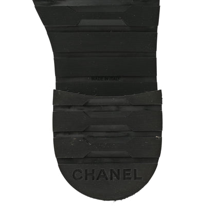 Chanel Shiny Goatskin Calfskin Quilted Lace Up Combat Boots 36.5 Black 6 of 11