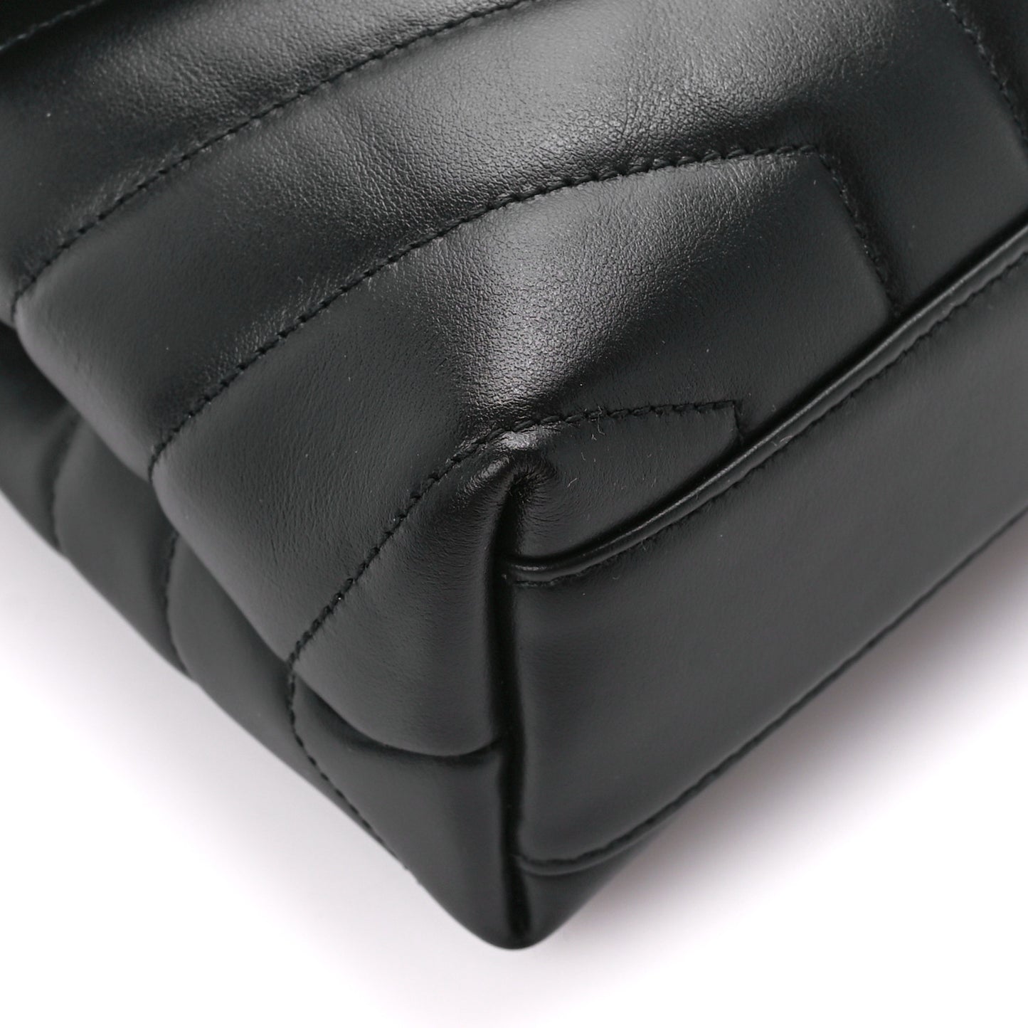 Calfskin Y Quilted Monogram Toy Loulou Crossbody Bag Black