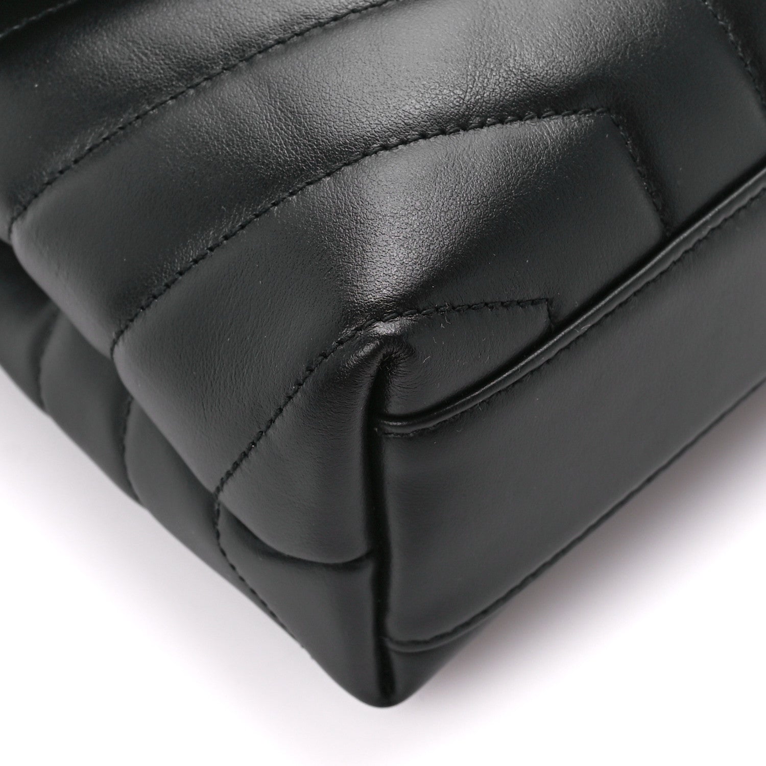 Saint Laurent Calfskin Y Quilted Monogram Toy Loulou Crossbody Bag Black 10 of 11