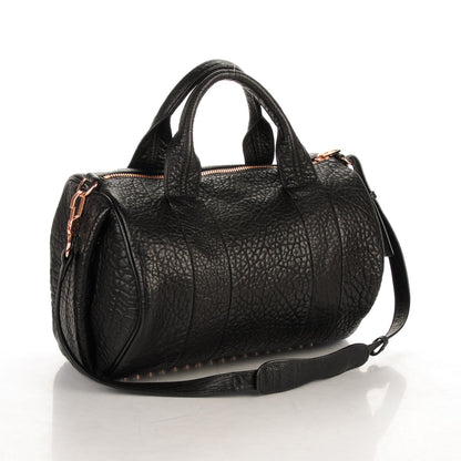 Alexander Wang Pebbled Lambskin Rocco Black Rose Gold Hardware 4 of 7