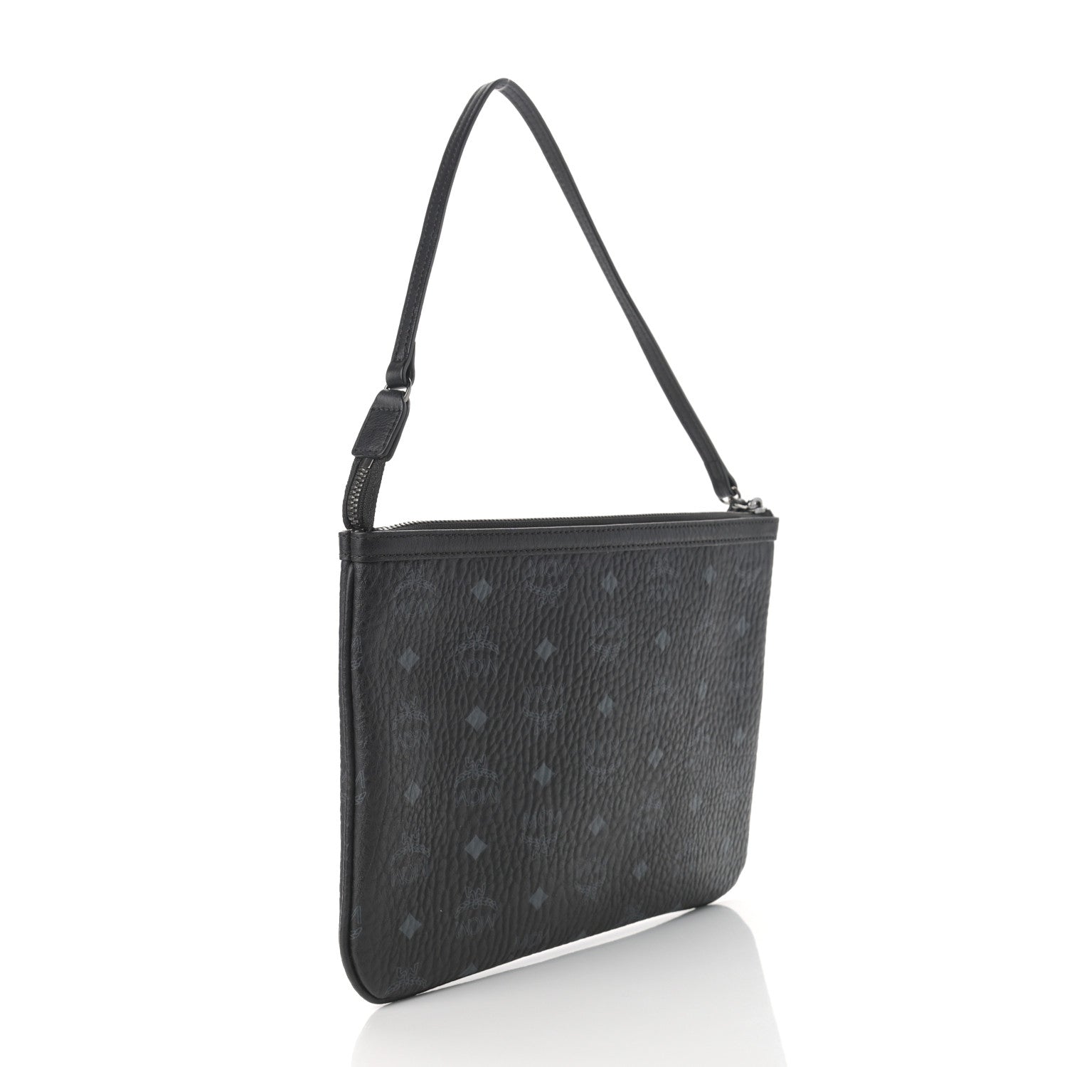 MCM Visetos Liz Shopper Tote Pouch Black 3 of 12