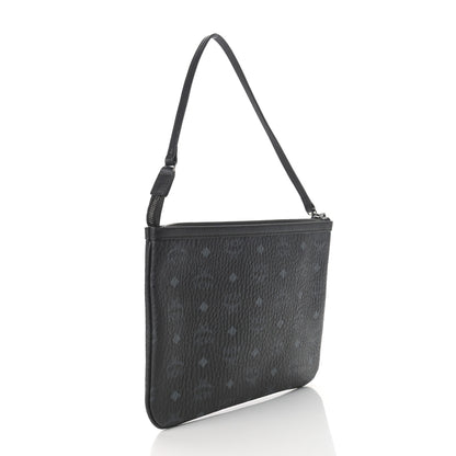 MCM Visetos Liz Shopper Tote Pouch Black 3 of 12