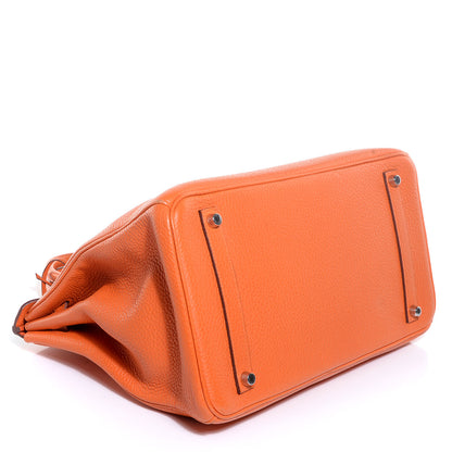 Hermes Taurillon Clemence Birkin 35 Orange 5 of 26