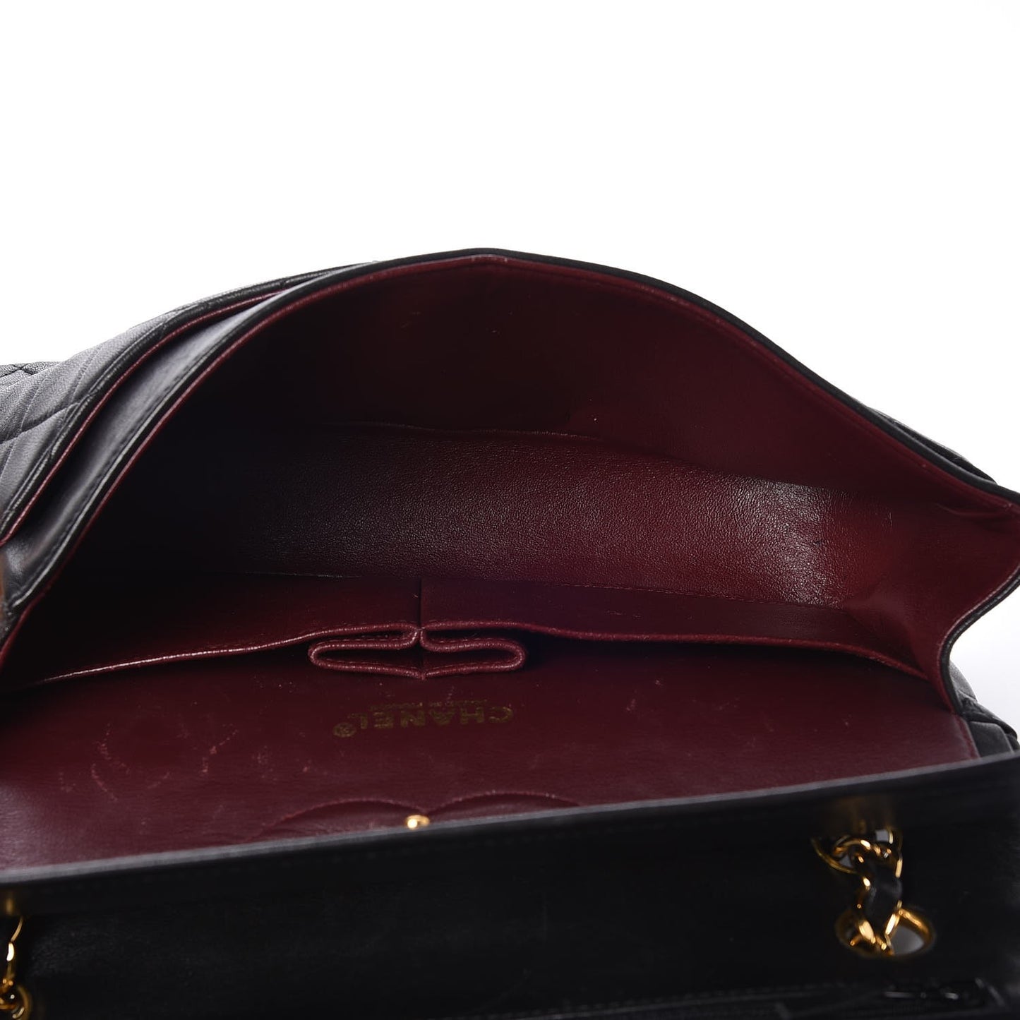 Lambskin Quilted Medium Double Flap Black