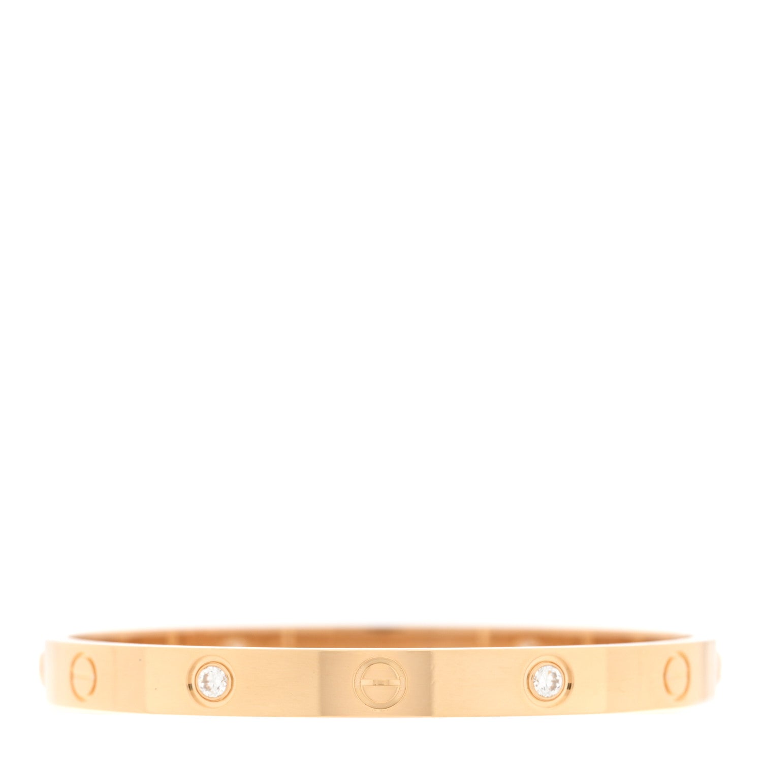 Cartier 18K Yellow Gold 4 Diamond LOVE Bracelet 17 2 of 8