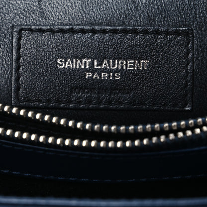 Saint Laurent Calfskin Y Quilted Monogram Small Loulou Chain Satchel Navy 8 of 18