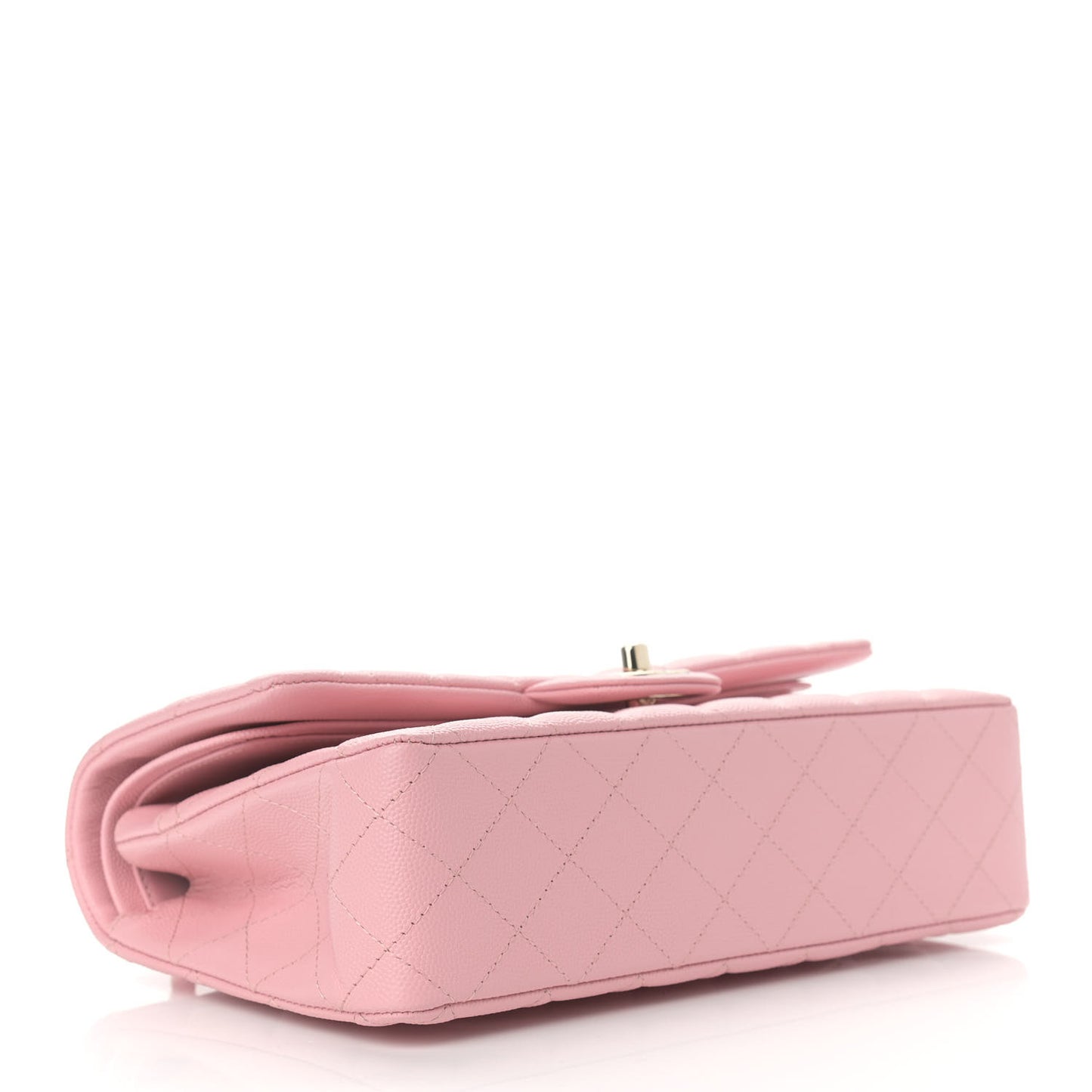 Caviar Quilted Medium Double Flap Pink