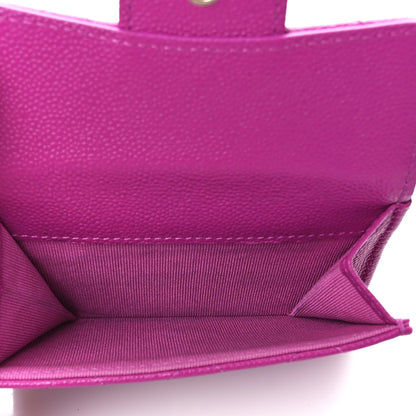 Chanel Caviar Quilted Double Flap Wallet Purple 5 of 14