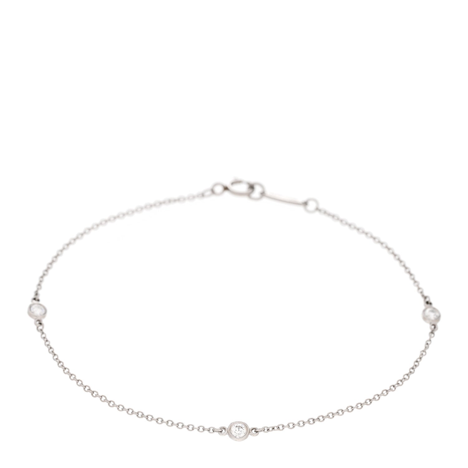 Tiffany Platinum Diamond .15ctw Elsa Peretti Diamonds by the Yard Station Bracelet 1 of 5