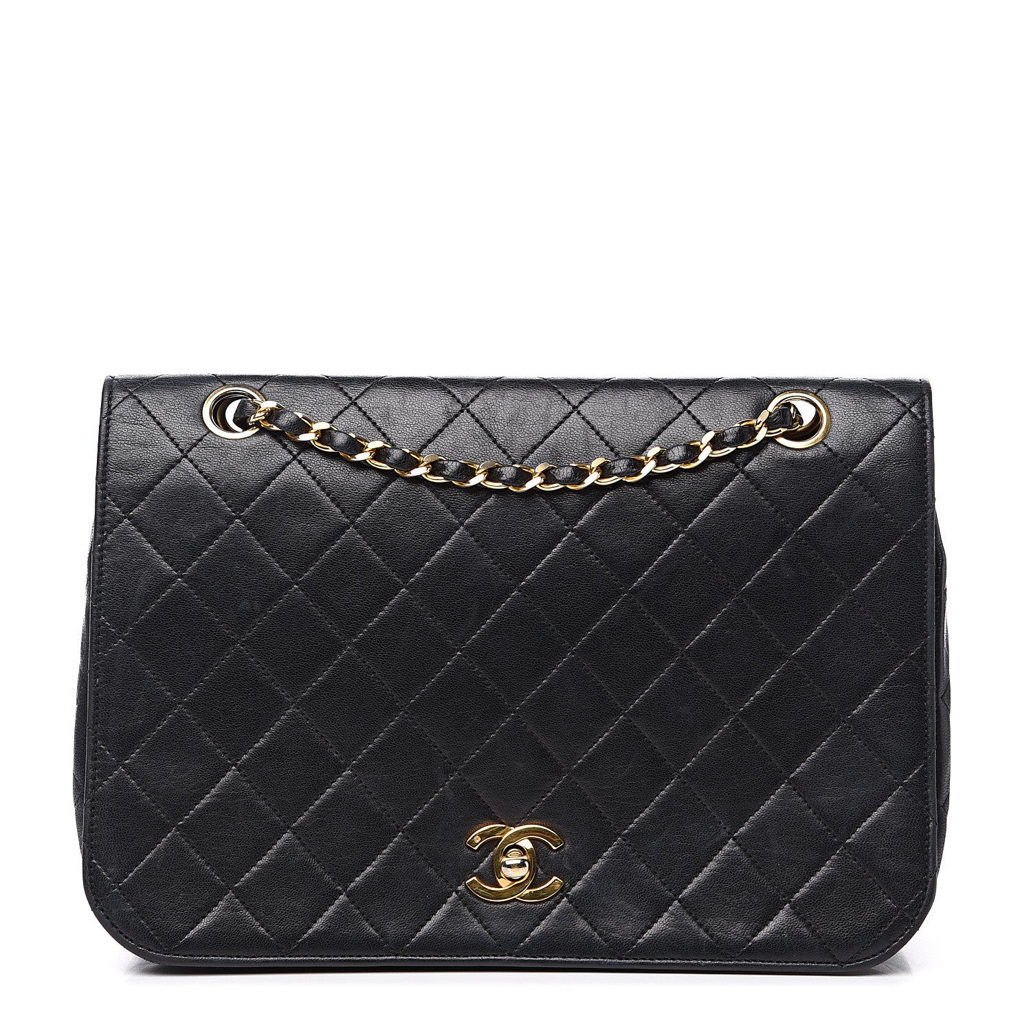 Chanel Lambskin Quilted Medium Single Flap Black 2 of 15