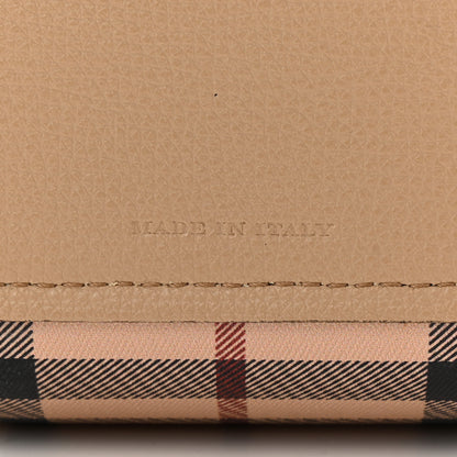 Burberry Grainy Calfskin Haymarket Check Small Reversible Tote Mid Camel 11 of 25