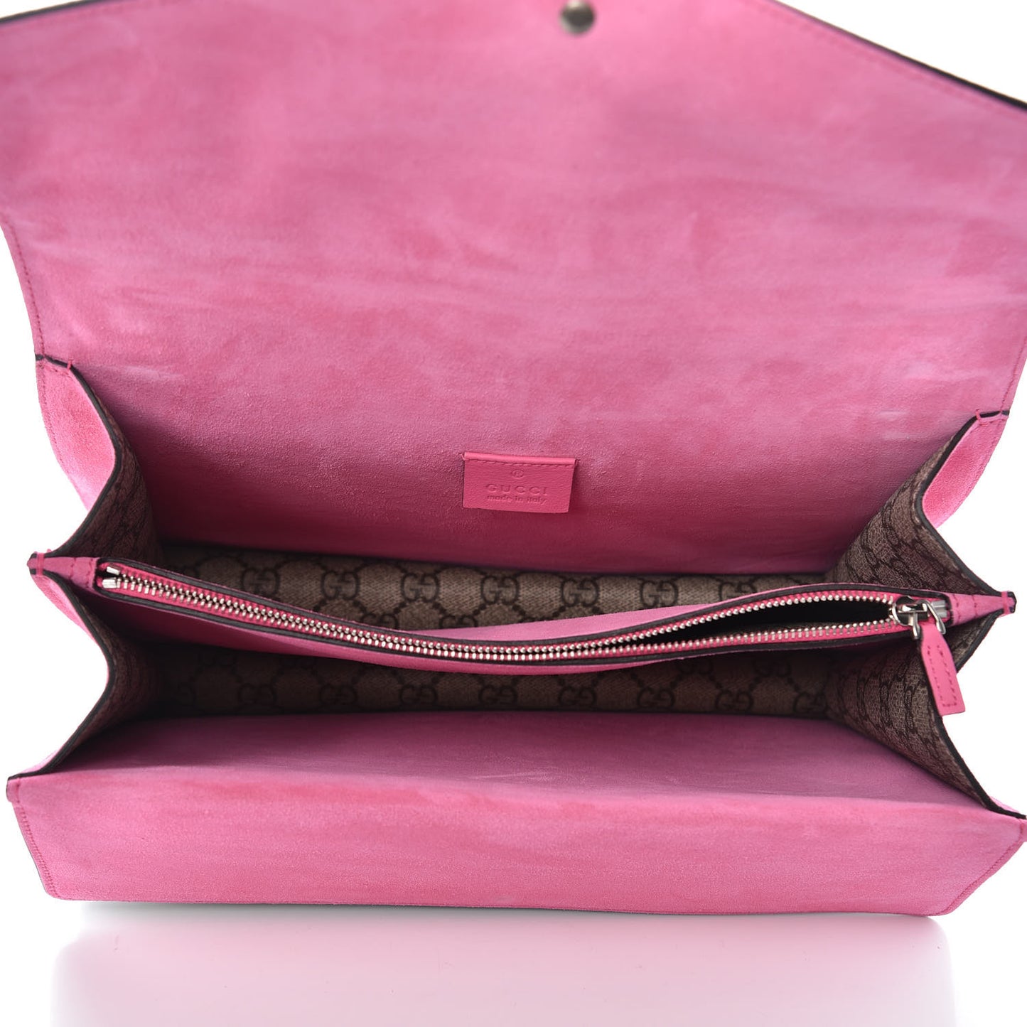 GG Supreme Monogram Suede Pierced Heart Embroidered Medium Dionysus Shoulder Bag Beige Ebony Pink Tropical Flower