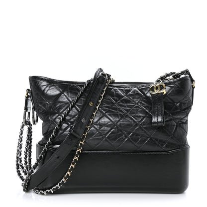 Chanel Aged Calfskin Quilted Medium Gabrielle Hobo Black 1 of 10