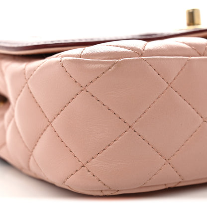 Chanel Lambskin Quilted Mini Two Tone Day Flap Pink Burgundy 9 of 10