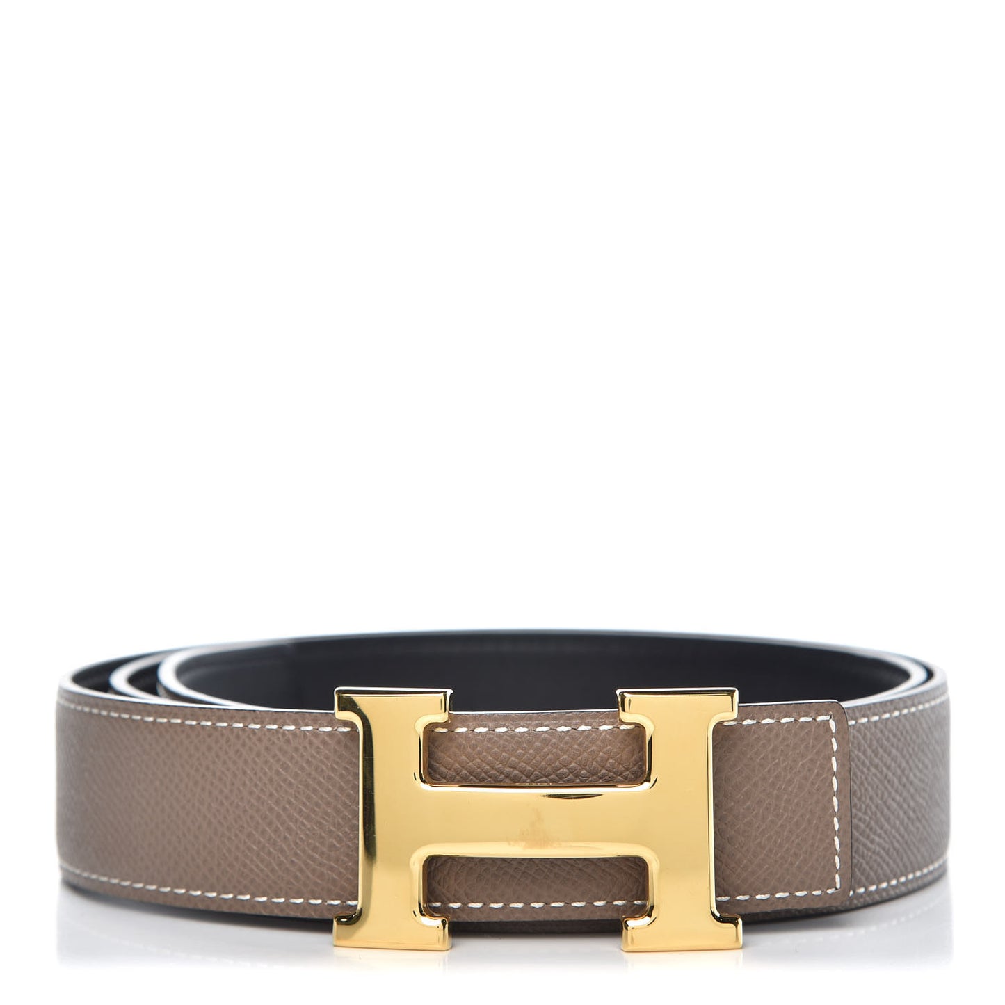 Swift Epsom 32mm H Belt 95 Black Etoupe