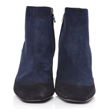 Hermes Suede Goatskin Neila Ankle Boots 39 Marine Black 2 of 10