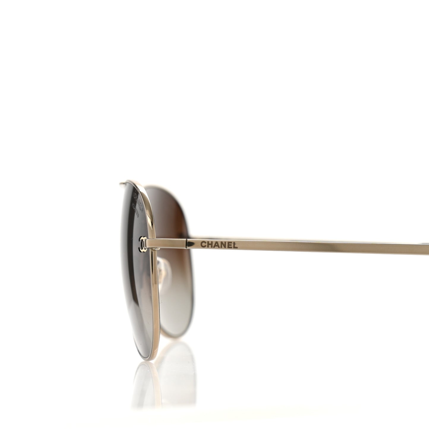 Metal Polarized Aviator CC Sunglasses 4189-T-Q Brown