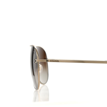 Chanel Metal Polarized Aviator CC Sunglasses 4189-T-Q Brown 6 of 8