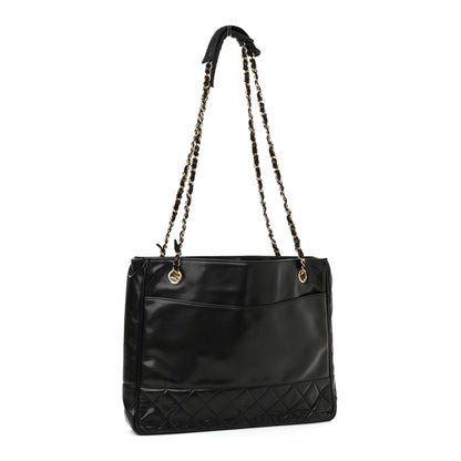 Chanel Lambskin Quilted Shopping Tote Black 3 of 12