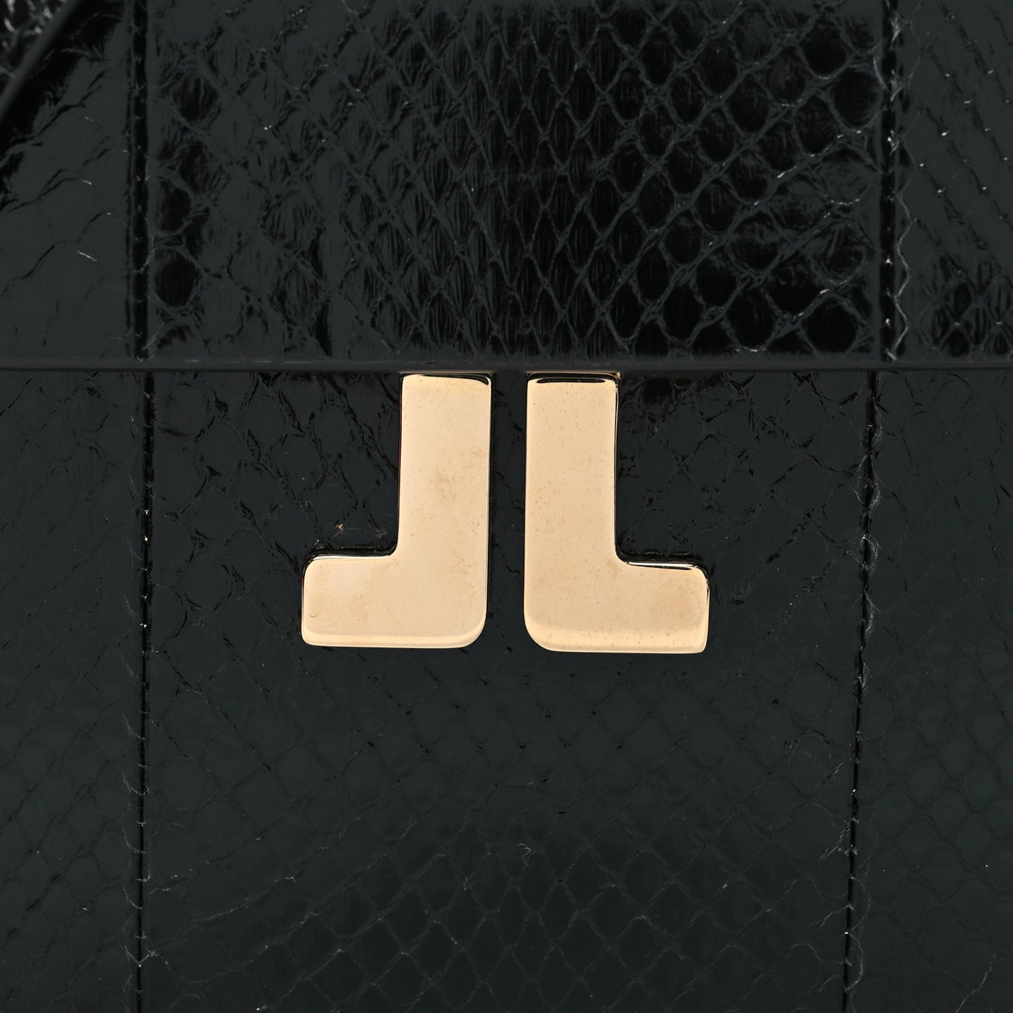 Snakeskin JL Carnet Crossbody Black
