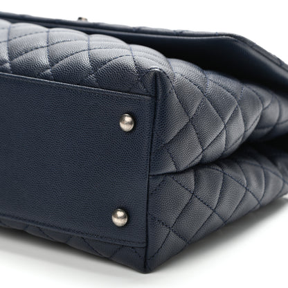 Chanel Caviar Lizard Quilted Medium Coco Handle Flap Navy 6 of 10